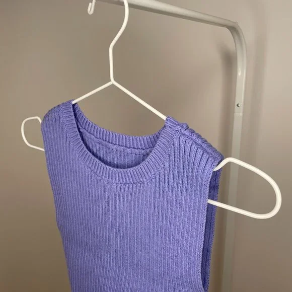 Los Angeles Apparel Heavy Knit Ribbed Crop Top - Picture 2 of 7